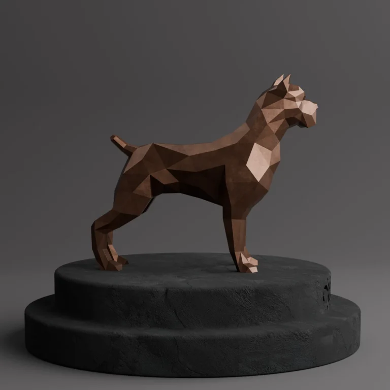 Sculpture Maroc Sculpture Pitbull Polygone