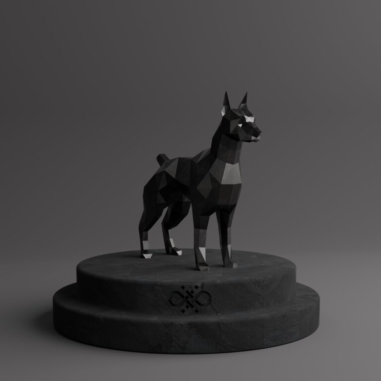 Sculpture Maroc Statue Doberman Polygone