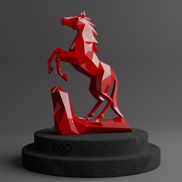 Sculpture Maroc Sculpture Cheval Style Origami Polygone