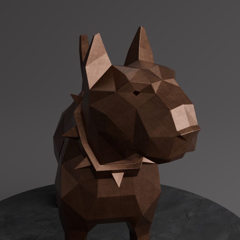 Sculpture Maroc Sculpture Origami de Bull Terrier