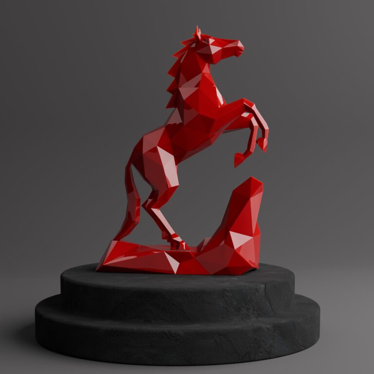 Sculpture Maroc Sculpture Cheval Style Origami Polygone