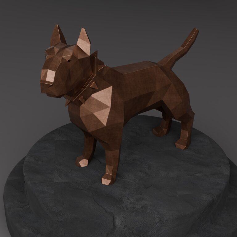 Sculpture Maroc Sculpture Origami de Bull Terrier