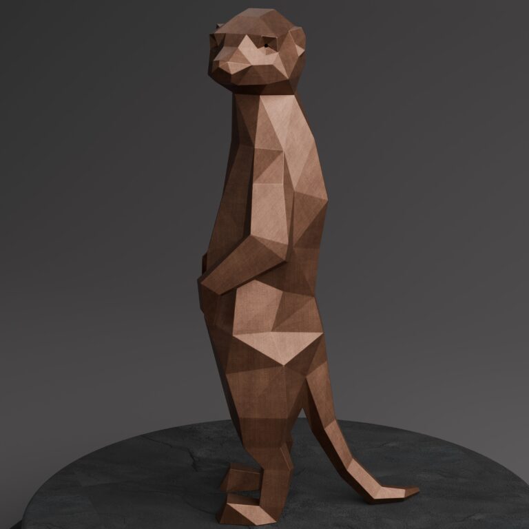 Sculpture Maroc Meerkat Polygone Sculpture