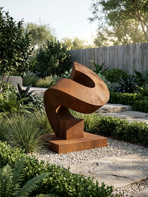 Sculpture Maroc abstraite en acier Corten pour jardin